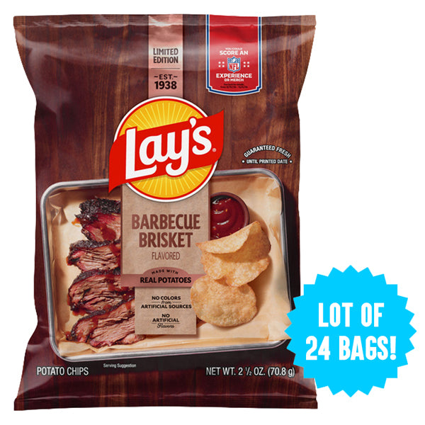 24 Pack - Lay's Barbecue Brisket Flavored Potato Chips 2.5oz Bags Lay's
